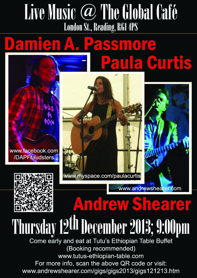 Global Cafe Gig Poster 12th December 2013